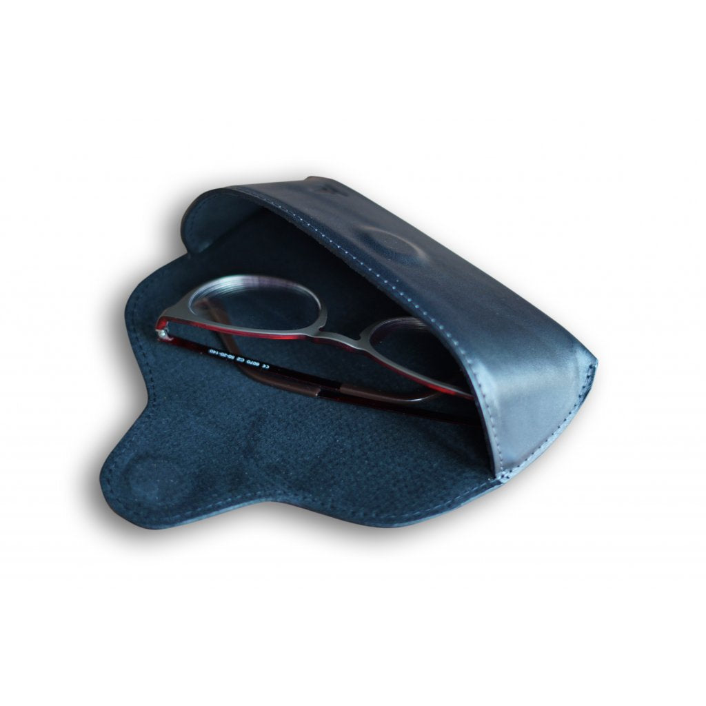 Crni kožni etui za naočale Noir