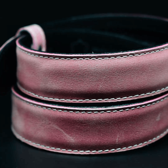Leren damesriem Rose roze met Silver Shine gesp