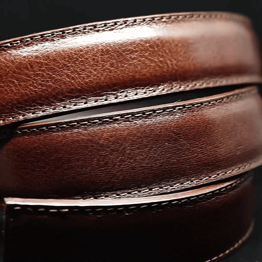 Leren herenriem Euphory met Silver Stripes gesp