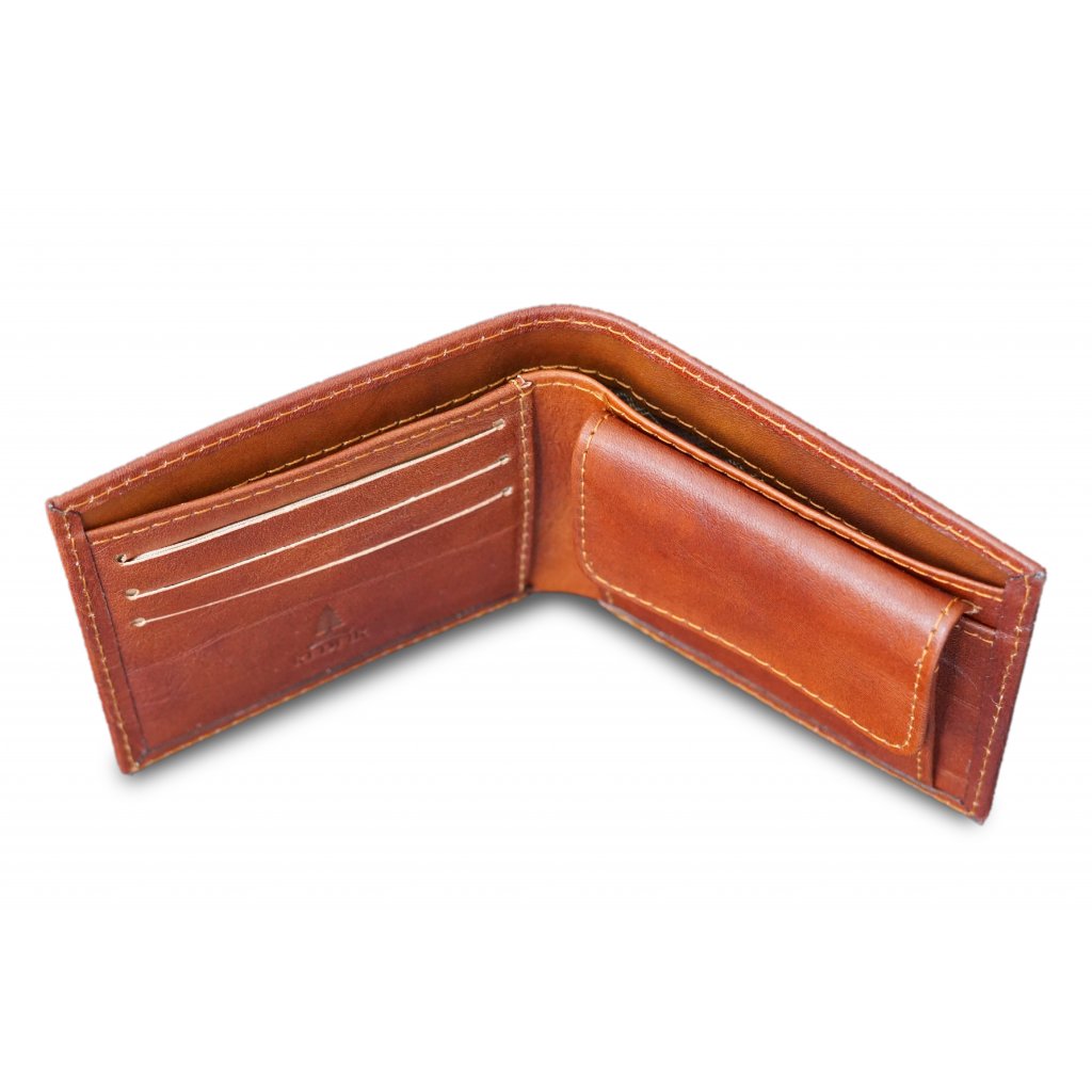 Brown minimalist leather wallet